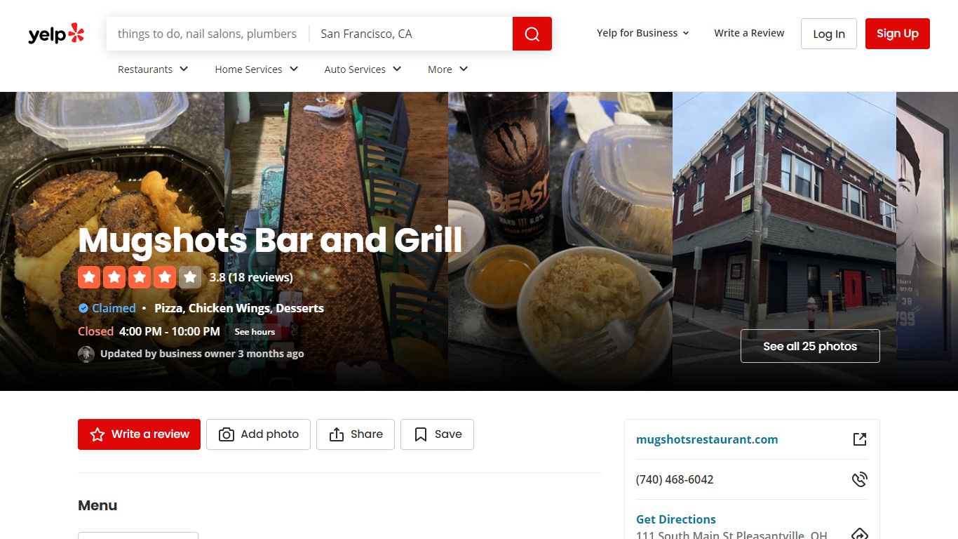 Mugshots Bar and Grill - Pleasantville, OH - Yelp